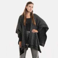 Knit Factory Dusk Poncho Cape Schwarz/Anthrazit