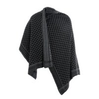 Knit Factory Dusk Poncho Cape Schwarz/Anthrazit