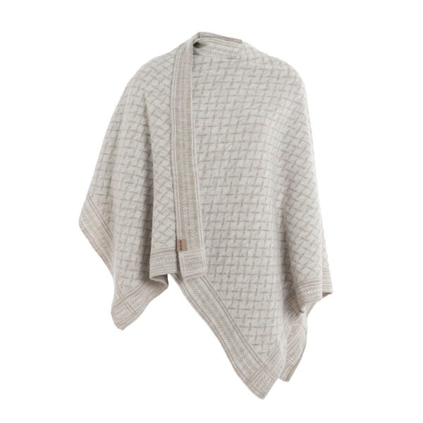 Knit Factory Dusk Poncho Cape Iced Clay/Beige