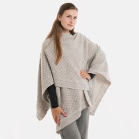 Knit Factory Dusk Poncho Cape Iced Clay/Beige