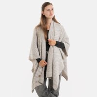 Knit Factory Dusk Poncho Cape Iced Clay/Beige