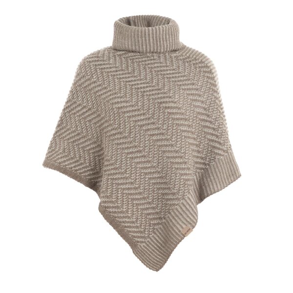 Knit Factory Amber Gestrickter Poncho Marron/Iced Clay