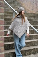 Knit Factory Amber Gestrickter Poncho Marron/Iced Clay
