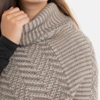 Knit Factory Amber Gestrickter Poncho Marron/Iced Clay