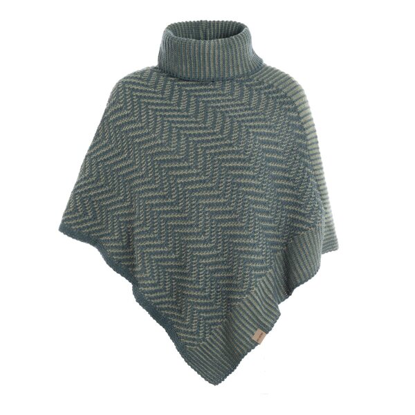 Knit Factory Amber Gestrickter Poncho Laurel/Urban Green