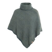 Knit Factory Amber Gestrickter Poncho Laurel/Urban Green