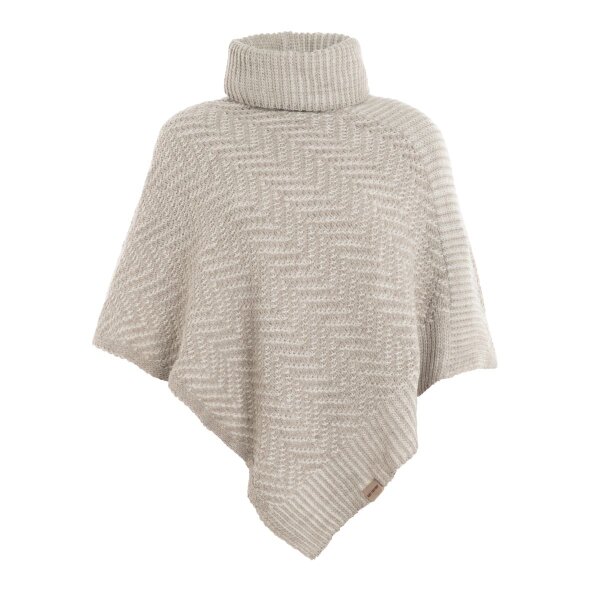 Knit Factory Amber Gestrickter Poncho Iced Clay/Beige
