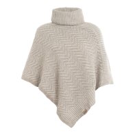 Knit Factory Amber Gestrickter Poncho Iced Clay/Beige