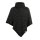 Knit Factory Amber Gestrickter Poncho Schwarz/Anthrazit