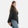 Knit Factory Amber Gestrickter Poncho Schwarz/Anthrazit