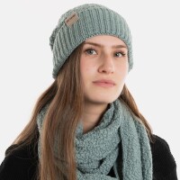Knit Factory Haze Mütze Stone Green