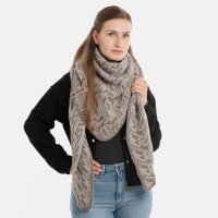 Knit Factory Josh Dreiecksschal Marron/Iced Clay