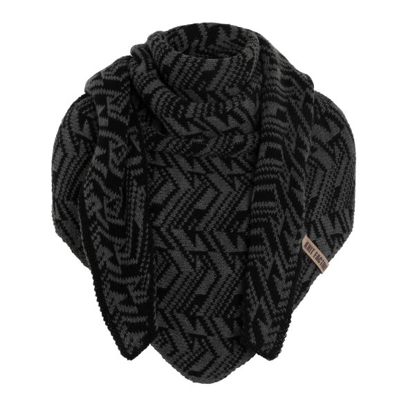 Knit Factory Josh Dreiecksschal Schwarz/Anthrazit