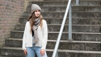 Knit Factory Becky Kurze Strickjacke Stone Green 36/38