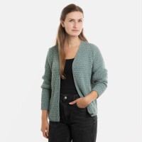 Knit Factory Becky Kurze Strickjacke Stone Green 36/38