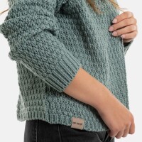Knit Factory Becky Kurze Strickjacke Stone Green 36/38