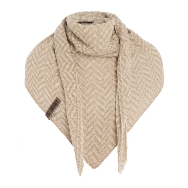 Knit Factory Vera Dreiecksschal Ecru/Dark Beige