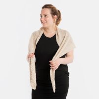 Knit Factory Vera Dreiecksschal Ecru/Dark Beige