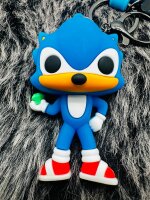 Schlüsselanhänger Sonic the Hedgehog 7cm Mini Anhänger Geschenk Cartoon Schlüsselanhänger Silikon Schlüsselanhänger für Handyhülle Charme Rucksack Geschenk Sonic blau