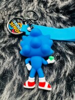 Schlüsselanhänger Sonic the Hedgehog 7cm Mini Anhänger Geschenk Cartoon Schlüsselanhänger Silikon Schlüsselanhänger für Handyhülle Charme Rucksack Geschenk Sonic blau