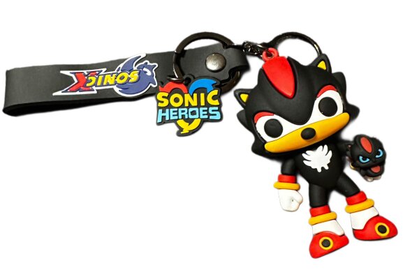Schlüsselanhänger Sonic the Hedgehog 7cm Mini Anhänger Geschenk Cartoon Schlüsselanhänger Silikon Schlüsselanhänger für Handyhülle Charme Rucksack Geschenk Sonic schwarz