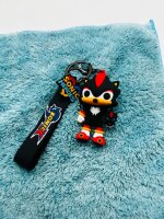 Schlüsselanhänger Sonic the Hedgehog 7cm Mini Anhänger Geschenk Cartoon Schlüsselanhänger Silikon Schlüsselanhänger für Handyhülle Charme Rucksack Geschenk Sonic schwarz