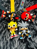 Schlüsselanhänger Sonic the Hedgehog 7cm Mini Anhänger Geschenk Cartoon Schlüsselanhänger Silikon Schlüsselanhänger für Handyhülle Charme Rucksack Geschenk Sonic schwarz