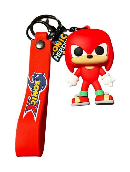 Schlüsselanhänger Sonic the Hedgehog 7cm Mini Anhänger Geschenk Cartoon Schlüsselanhänger Silikon Schlüsselanhänger für Handyhülle Charme Rucksack Geschenk Sonic rot