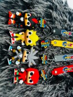 Schlüsselanhänger Sonic the Hedgehog 7cm Mini Anhänger Geschenk Cartoon Schlüsselanhänger Silikon Schlüsselanhänger für Handyhülle Charme Rucksack Geschenk Sonic rot