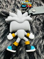 Schlüsselanhänger Sonic the Hedgehog 7cm Mini Anhänger Geschenk Cartoon Schlüsselanhänger Silikon Schlüsselanhänger für Handyhülle Charme Rucksack Geschenk Sonic grau