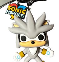 Schlüsselanhänger Sonic the Hedgehog 7cm Mini Anhänger Geschenk Cartoon Schlüsselanhänger Silikon Schlüsselanhänger für Handyhülle Charme Rucksack Geschenk Sonic grau