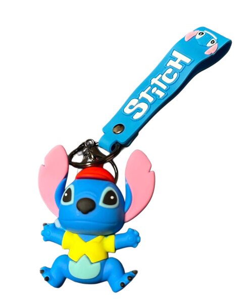 Schlüsselanhänger Lilo & Stitch 6 cn Mini Anhänger Geschenk Cartoon Schlüsselanhänger Silikon Schlüsselanhänger für Handyhülle Charme Rucksack Geschenk Stitch hut rot