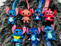 Schlüsselanhänger Lilo & Stitch 6 cn Mini Anhänger Geschenk Cartoon Schlüsselanhänger Silikon Schlüsselanhänger für Handyhülle Charme Rucksack Geschenk Stitch hut rot