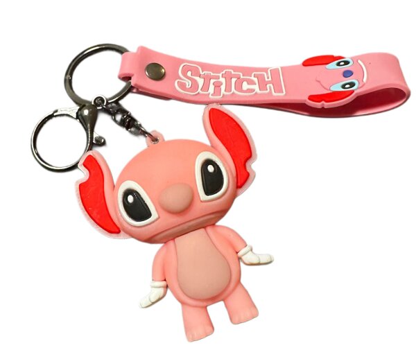 Schl&uuml;sselanh&auml;nger Lilo & Stitch 6 cm Mini Anh&auml;nger Geschenk Cartoon Schl&uuml;sselanh&auml;nger Silikon Schl&uuml;sselanh&auml;nger f&uuml;r Handyh&uuml;lle Charme Rucksack Geschenk Angel Hand wei&szlig;