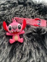Schl&uuml;sselanh&auml;nger Lilo & Stitch 6 cm Mini Anh&auml;nger Geschenk Cartoon Schl&uuml;sselanh&auml;nger Silikon Schl&uuml;sselanh&auml;nger f&uuml;r Handyh&uuml;lle Charme Rucksack Geschenk Angel Mund auf