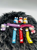 Schlüsselanhänger Hello Kitty unsortiert 6cm Mini Anhänger Geschenk Cartoon Schlüsselanhänger Silikon Schlüsselanhänger für Handyhülle Charme Rucksack Geschenk Hello Kitty unsortiert