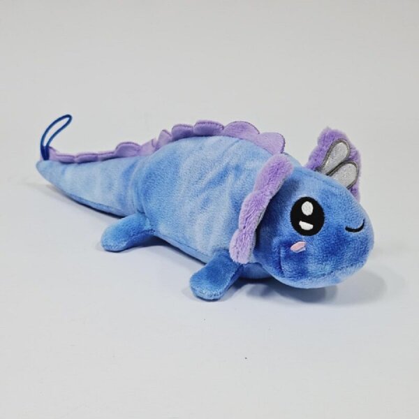 Axolotl Echse Molch Kuscheltier Figur Plüsch Tintenfisch Spiel Puppe XL 40 cm Plüschtier Püsch Wassertier blau neu