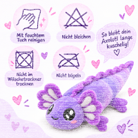 Axolotl Echse Molch Kuscheltier Figur Plüsch Tintenfisch Spiel Puppe XL 25 cm Plüschtier Püsch Wassertier lila neu