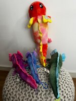 Axolotl Echse Molch Kuscheltier Figur Plüsch Tintenfisch Spiel Puppe XL 32 cm Plüschtier Püsch Wassertier lila neu