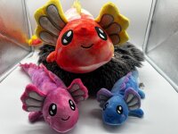 Axolotl Echse Molch Kuscheltier Figur Plüsch Tintenfisch Spiel Puppe XL 32 cm Plüschtier Püsch Wassertier lila neu