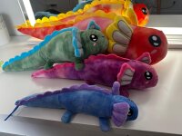 Axolotl Echse Molch Kuscheltier Figur Plüsch Tintenfisch Spiel Puppe XL 32 cm Plüschtier Püsch Wassertier lila neu