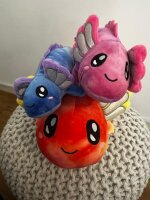 Axolotl Echse Molch Kuscheltier Figur Plüsch Tintenfisch Spiel Puppe XL 32 cm Plüschtier Püsch Wassertier lila neu
