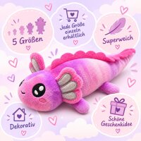 Axolotl Echse Molch Kuscheltier Figur Plüsch Tintenfisch Spiel Puppe XL 42 cm Plüschtier Püsch Wassertier lila neu