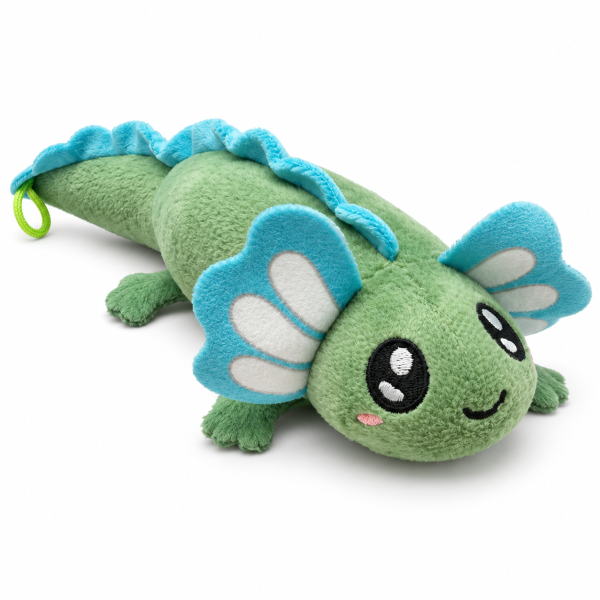 Axolotl Echse Molch Kuscheltier Figur Plüsch Tintenfisch Spiel Puppe XL 25 cm Plüschtier Püsch Wassertier grün neu