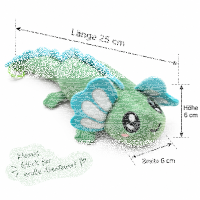 Axolotl Echse Molch Kuscheltier Figur Plüsch Tintenfisch Spiel Puppe XL 25 cm Plüschtier Püsch Wassertier grün neu