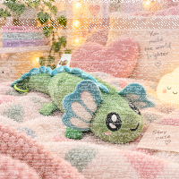 Axolotl Echse Molch Kuscheltier Figur Plüsch Tintenfisch Spiel Puppe XL 25 cm Plüschtier Püsch Wassertier grün neu