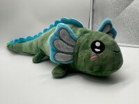 Axolotl Echse Molch Kuscheltier Figur Plüsch Tintenfisch Spiel Puppe XL 32 cm Plüschtier Püsch Wassertier grün neu