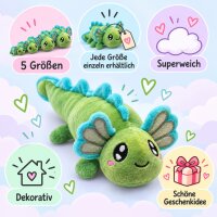 Axolotl Echse Molch Kuscheltier Figur Plüsch Tintenfisch Spiel Puppe XL 42 cm Plüschtier Püsch Wassertier grün neu