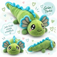 Axolotl Echse Molch Kuscheltier Figur Plüsch Tintenfisch Spiel Puppe XL 42 cm Plüschtier Püsch Wassertier grün neu