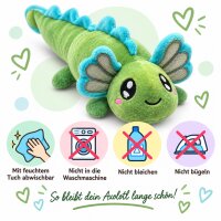 Axolotl Echse Molch Kuscheltier Figur Plüsch Tintenfisch Spiel Puppe XL 42 cm Plüschtier Püsch Wassertier grün neu